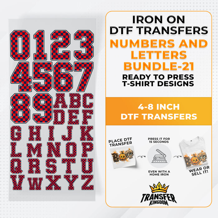Numbers And Letters Bundle T-shirt Designs Premade DTF Gangsheet - DTF Bundle 21