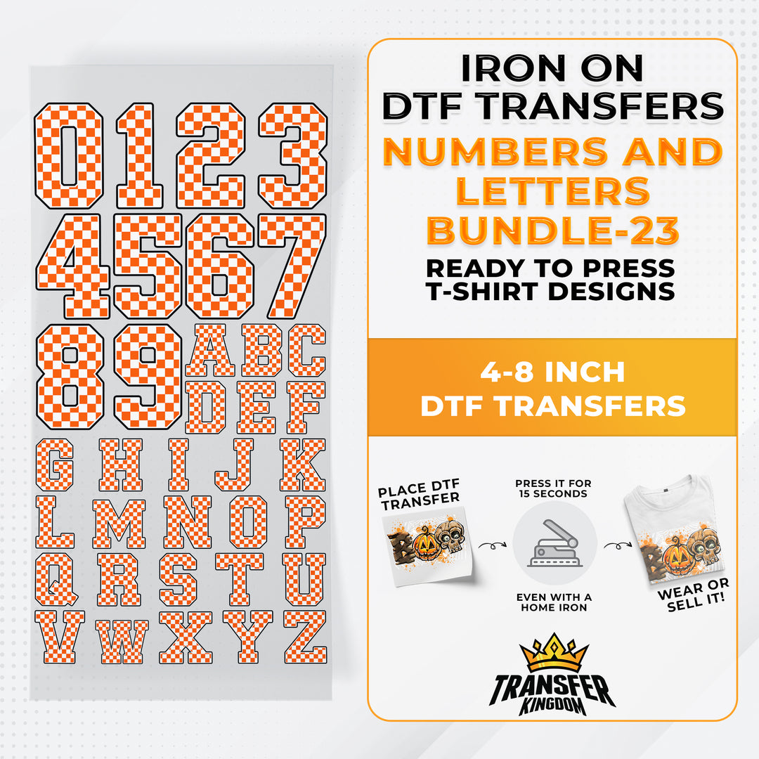 Numbers And Letters Bundle T-shirt Designs Premade DTF Gangsheet - DTF Bundle 23
