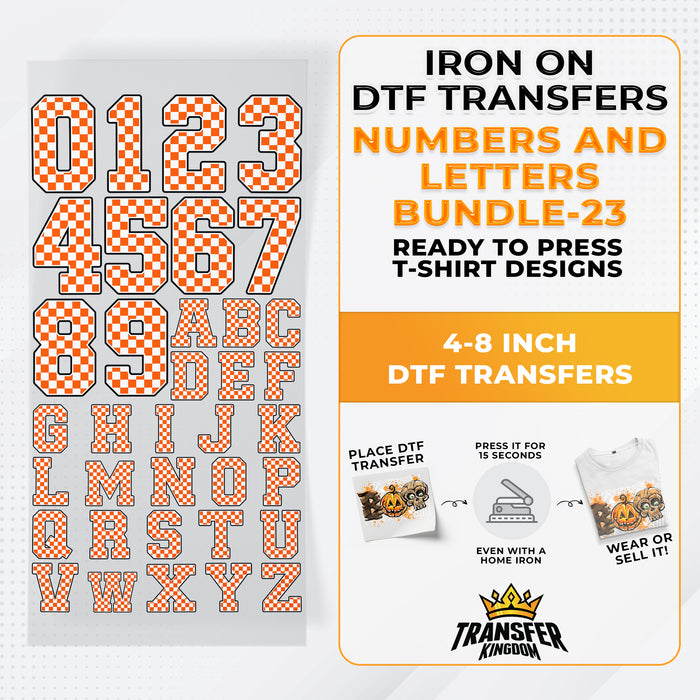 Numbers And Letters Bundle T-shirt Designs Premade DTF Gangsheet - DTF Bundle 23