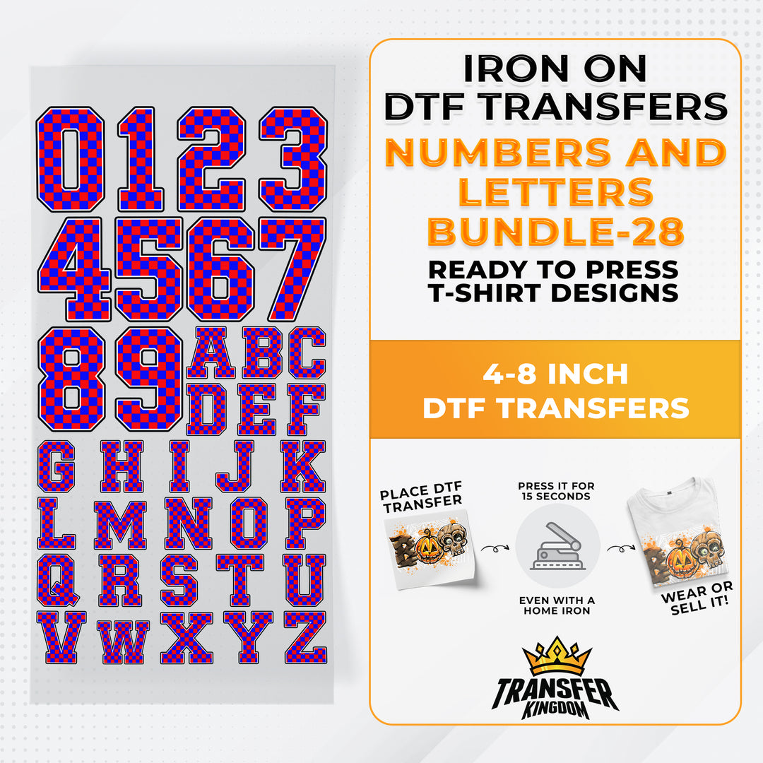 Numbers And Letters Bundle T-shirt Designs Premade DTF Gangsheet - DTF Bundle 28