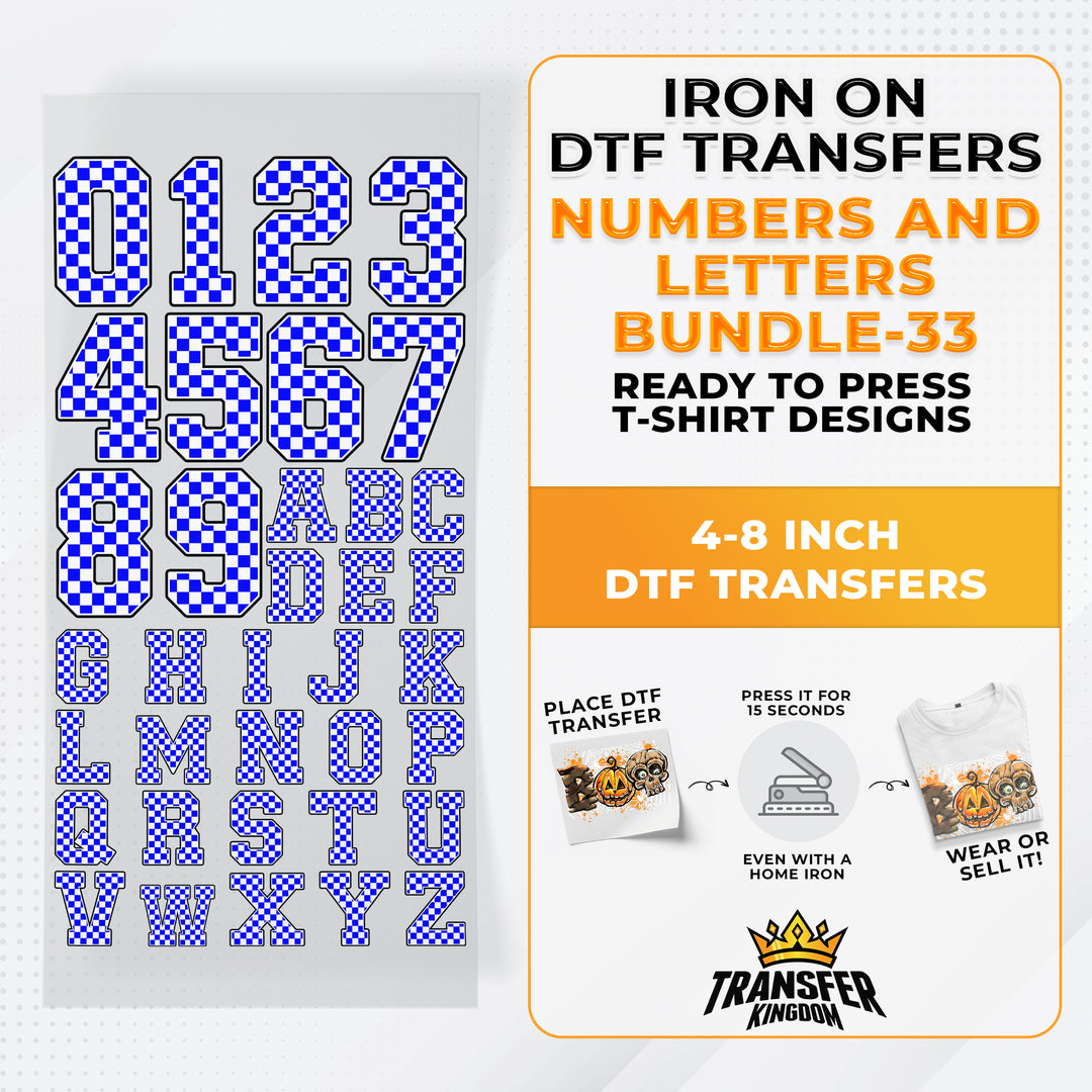 Numbers And Letters Bundle T-shirt Designs Premade DTF Gangsheet - DTF Bundle 33