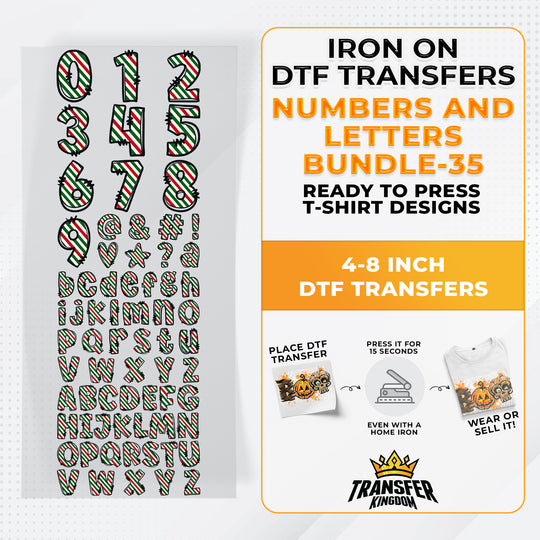 Numbers And Letters Bundle T-shirt Designs Premade DTF Gangsheet - DTF Bundle 35