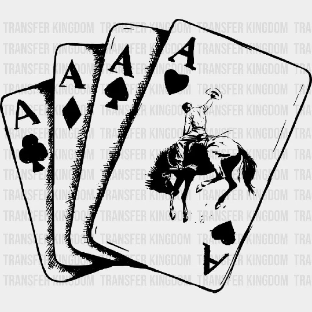 Ace Of Spades Playing Card Cowboy Design - Dtf Heat Transfer