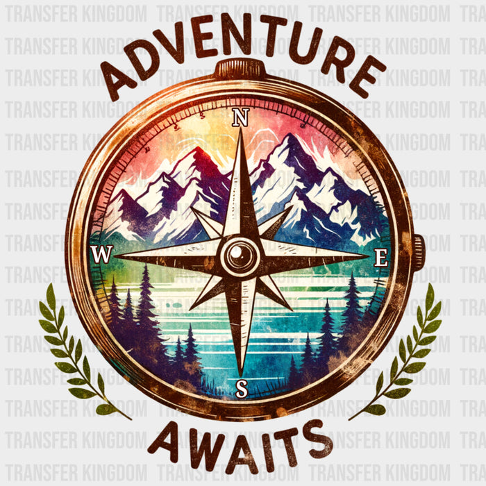Adventure Awaits, Compass - Hiking DTF Transfers