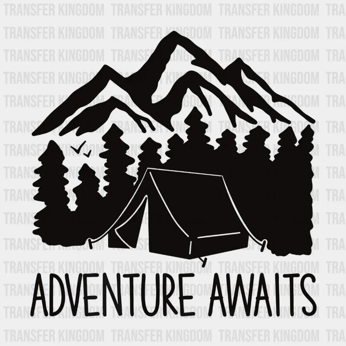 Adventure Awaits Design - Camping DTF heat transfer