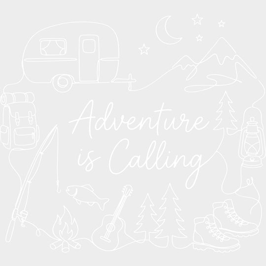 Adventure Is Calling - Camping DTF Transfers - Adult Unisex - S & M (10’’) / Light Color Design (See Imaging)