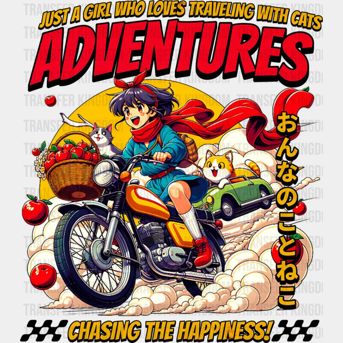 Adventures Chasing the Happiness - Anime DTF heat transfer