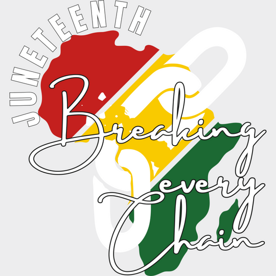 Africa Breaking Every Chain - Juneteenth DTF Transfer Adult Unisex - S & M (10’’) / Light Color Design (See Imaging)