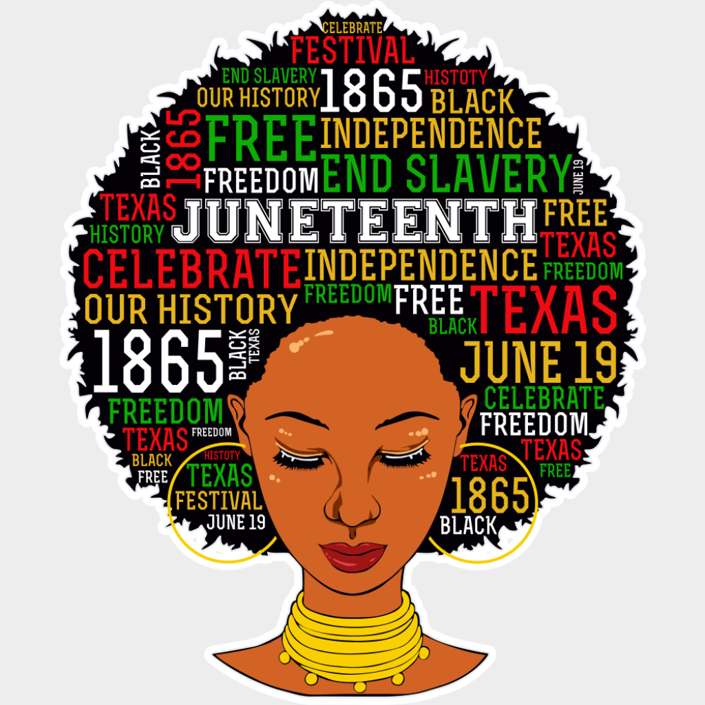 Afro Girl Juneteenth - Juneteenth DTF Transfer Adult Unisex - S & M (10’’) / Light Color Design (See Imaging)