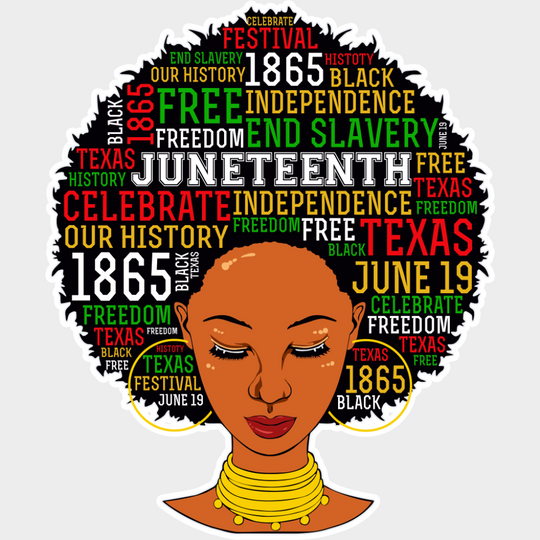 Afro Girl Juneteenth - Juneteenth DTF Transfer Adult Unisex - S & M (10’’) / Light Color Design (See Imaging)