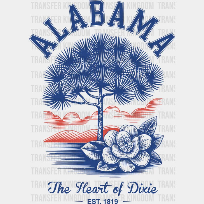 Alabama The Heart Of Dixie - States & Cities DTF Transfer