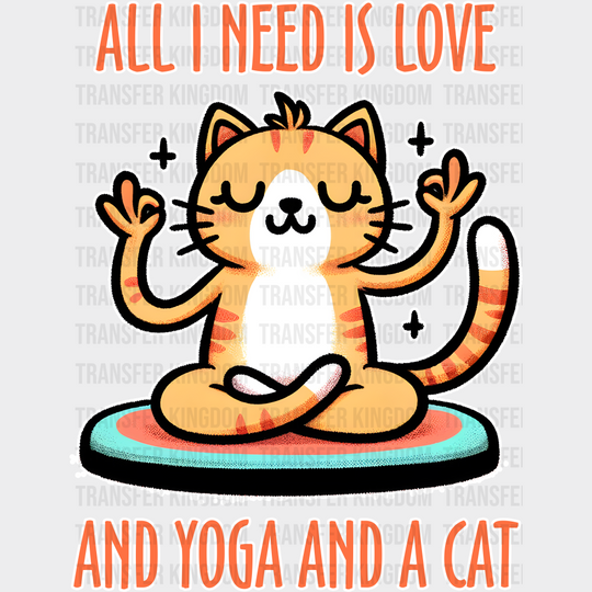 All I Need Is Love - Yoga Dtf Heat Transfer Unisex S & M (10’’) / Light Color Design (See Imaging)