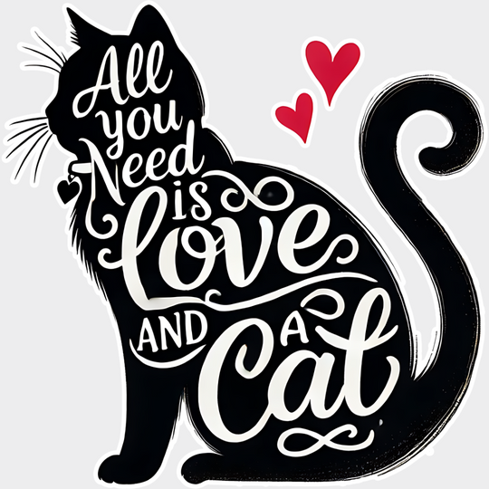 All You Need Is Love And A Cat - Cats Iron On Dtf Transfer Unisex S & M (10’’) / Light Color