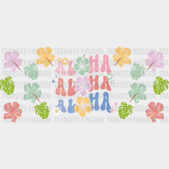 Aloha Colorful Design - Summer Cup Wrap Uv Sticker Permanent Dtf Decal