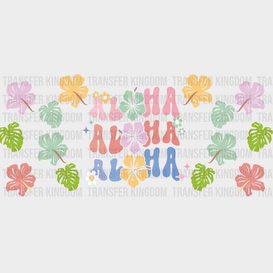 Aloha Flowers & Leaves - Summer Cup Wrap UV Sticker Permanent UV DTF Decal UVDTF