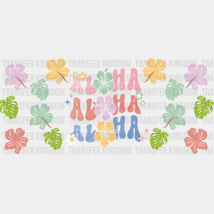 Aloha Flowers & Leaves - Summer Cup Wrap UV Sticker Permanent UV DTF Decal
