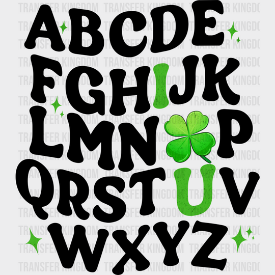 Alphabet I Love You Clover Design - St. Patrick’s Day DTF Transfer