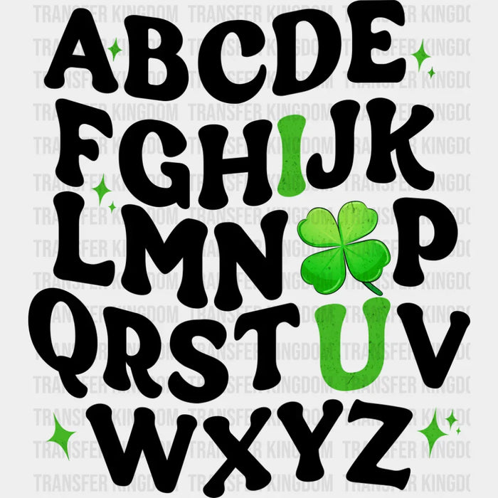 Alphabet I Love You Clover Design - St. Patrick's Day DTF Transfer