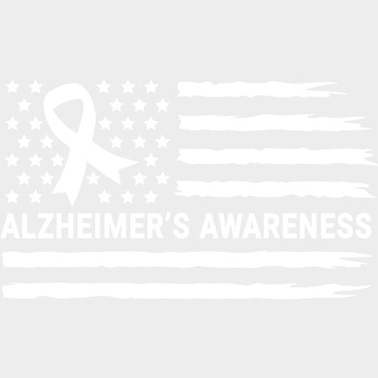 Alzheimer USA Flag - Alzheimer's Awareness DTF Transfer transfer-kingdom Light Color Design (See Imaging)