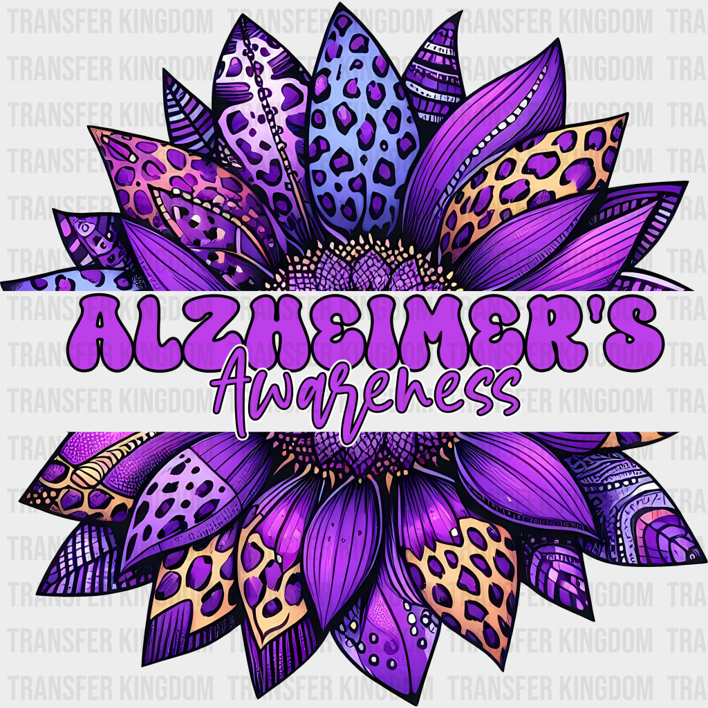 Alzheimer's Awareness Flower - Alzheimer's Awareness DTF Transfer transfer-kingdom Dark Color Design (See Imaging)
