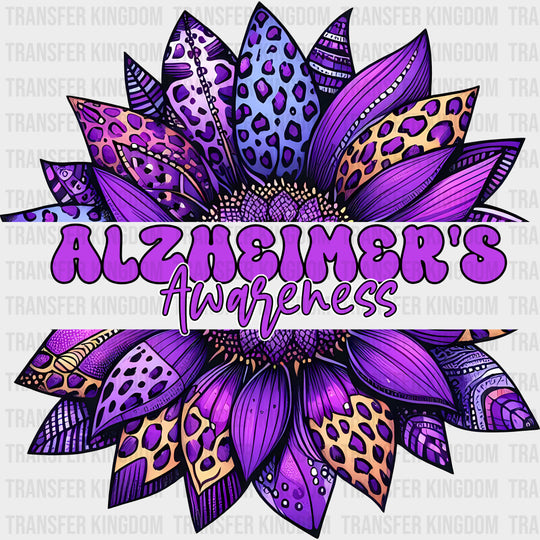 Alzheimer's Awareness Flower - Alzheimer's Awareness DTF Transfer transfer-kingdom Dark Color Design (See Imaging)