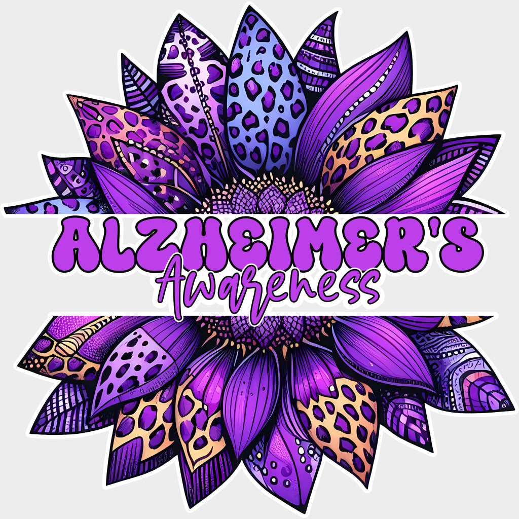 Alzheimer's Awareness Flower - Alzheimer's Awareness DTF Transfer transfer-kingdom Light Color Design (See Imaging)