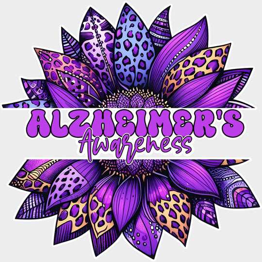Alzheimer's Awareness Flower - Alzheimer's Awareness DTF Transfer transfer-kingdom Light Color Design (See Imaging)