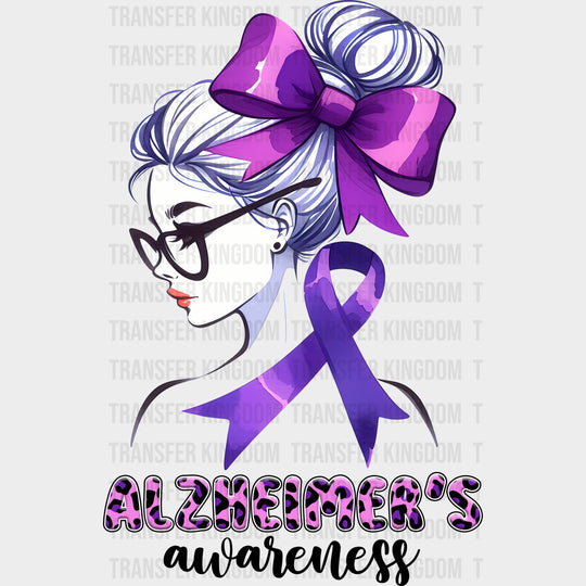 Alzheimer's Awareness Girl - Alzheimer's Awareness DTF Transfer transfer-kingdom Dark Color Design (See Imaging)
