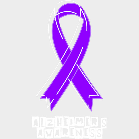 Alzheimer's Awareness Ribbon B&W - Alzheimer's Awareness DTF Transfer transfer-kingdom Light Color Design (See Imaging)