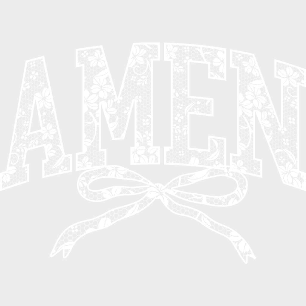Amen B&W Flowers - Christianity DTF Transfer Adult Unisex - S & M (10’’) / Light Color Design (See Imaging)