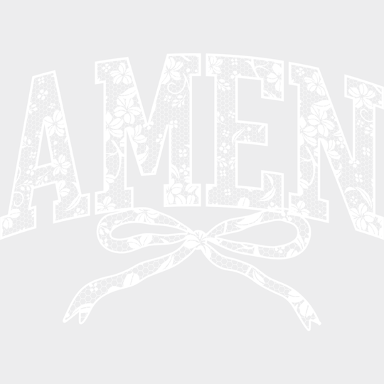 Amen B&W Flowers - Christianity DTF Transfer Adult Unisex - S & M (10’’) / Light Color Design (See Imaging)