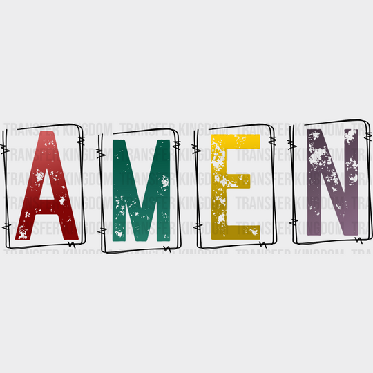 Amen Colorful Design - Christianity Dtf Transfer