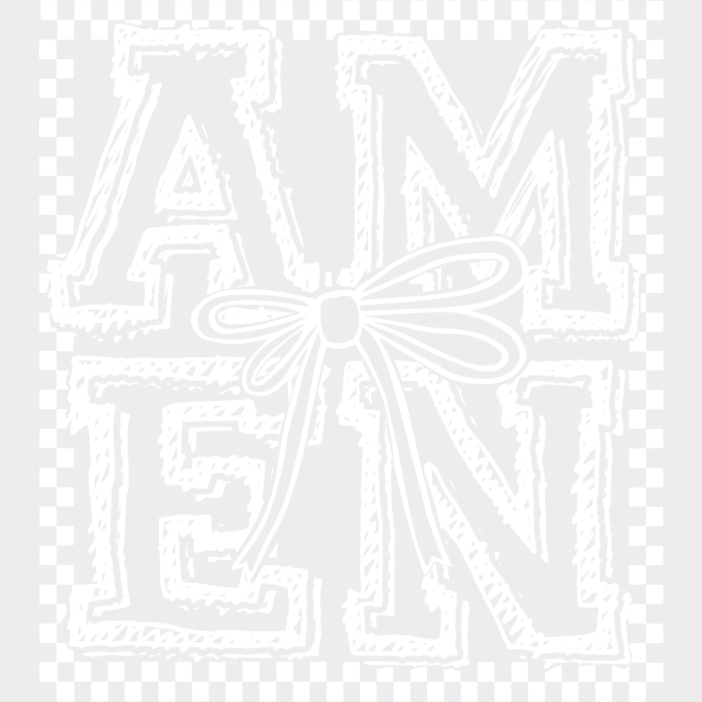 Amen Ribbon B&W - Christianity DTF Transfer Adult Unisex - S & M (10’’) / Light Color Design (See Imaging)