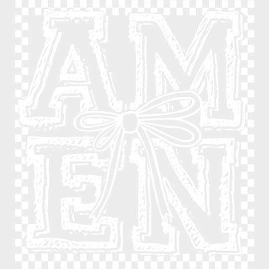 Amen Ribbon B&W - Christianity DTF Transfer Adult Unisex - S & M (10’’) / Light Color Design (See Imaging)