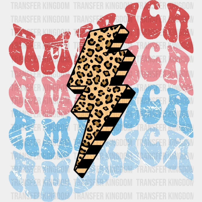 America Leopard Bolt - 4th Of July DTF Transfer