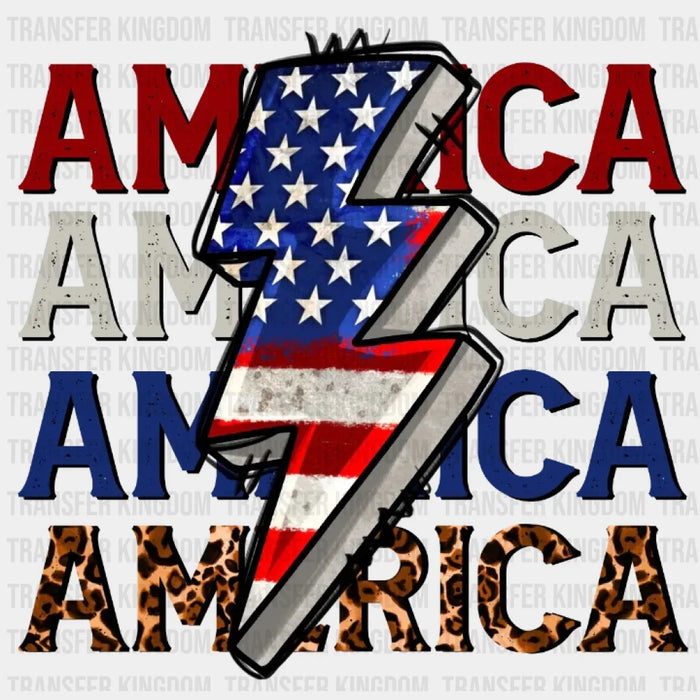 America with Lightning Bold DTF Transfer