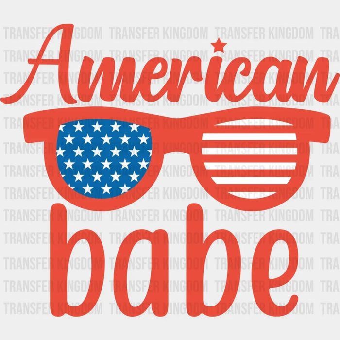 American Babe Red Glasses - 4th Of July DTF Transfer