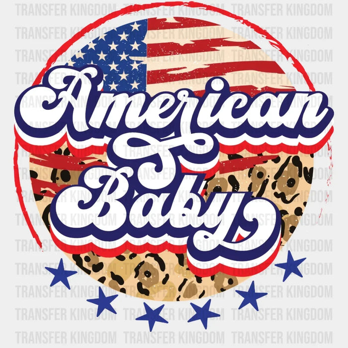 American Babe Circular Design - 4th Of July DTF Transfer
