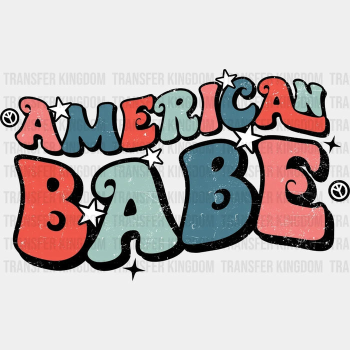 American Babe Retro Design - 4th Of July DTF Transfer