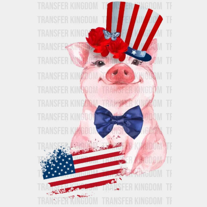 American Flag Bandana Pig DTF Transfer