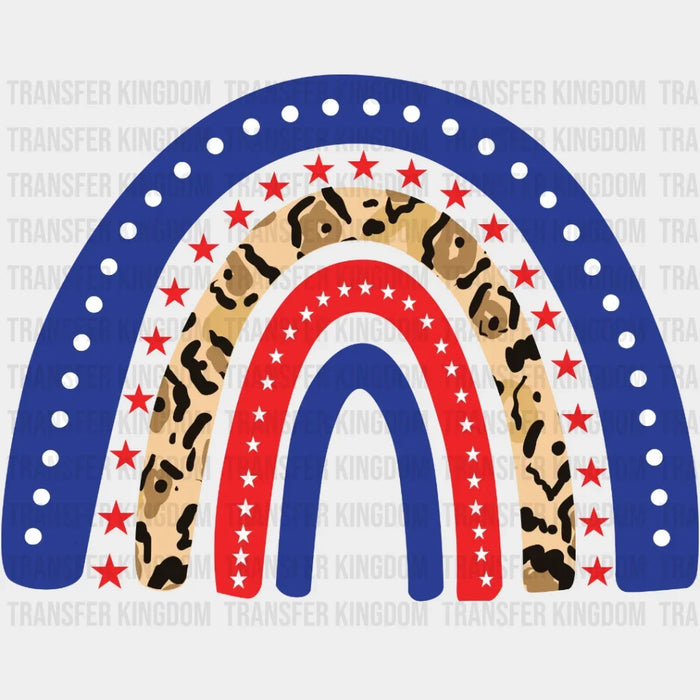 Rainbow American Flag - 4th Of July DTF Transfer