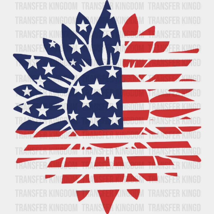 American Flag Flower DTF Transfer