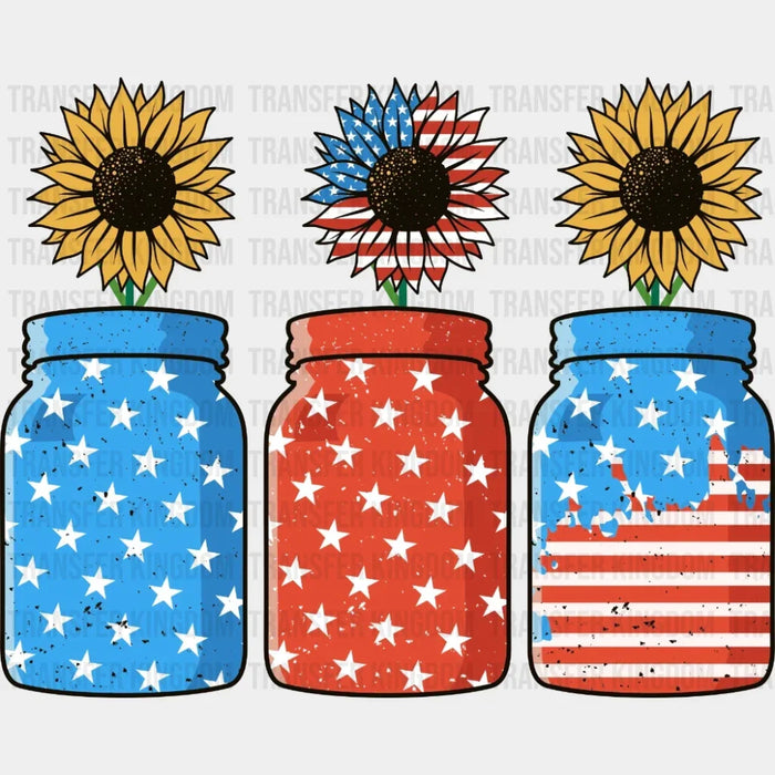 American Flag Jars DTF Transfer
