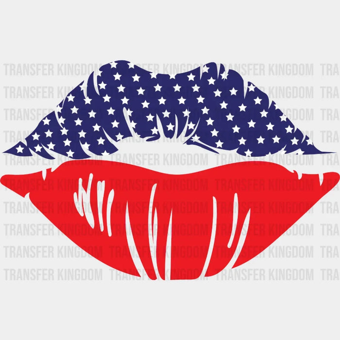 American Flag Lips DTF Transfer