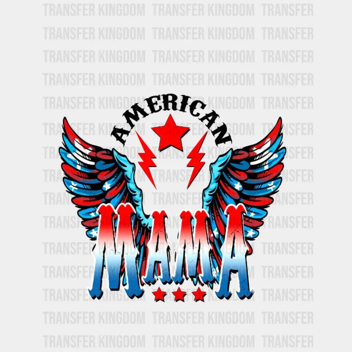 American Mama Biker Design - 4th Of July DTF Transfer