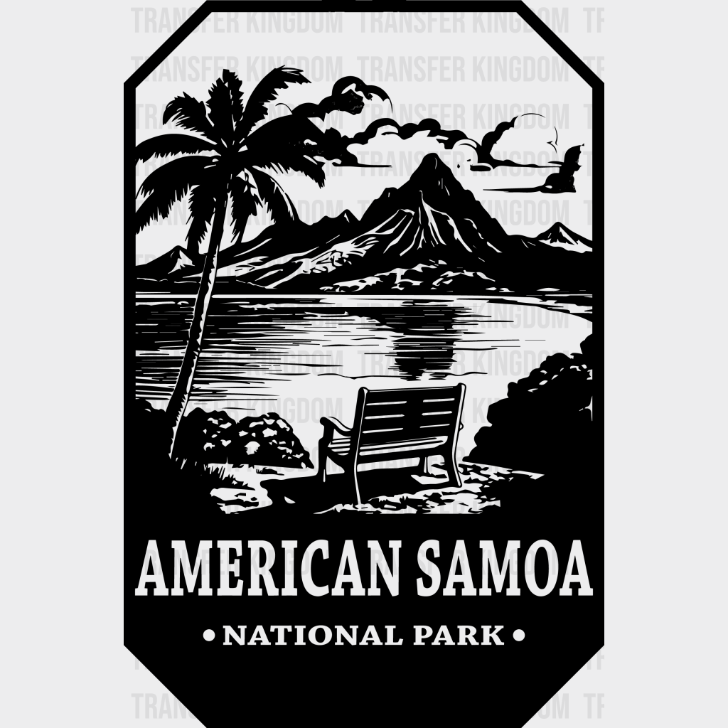 American Samoa National Park Design - Parks Dtf Transfers Unisex S & M (10’) / Dark Color See