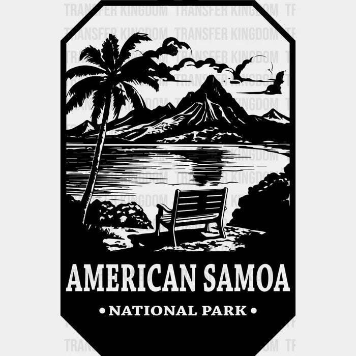 American Samoa National Park Black And White Design - National Parks DTF Transfers