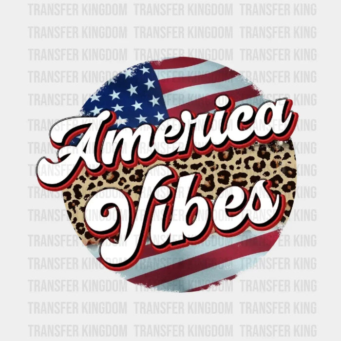 American Vibes Leopard Print - 4th Of July DTF Transfer