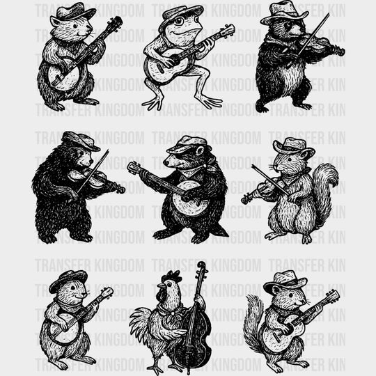Animals Making Music - Music DTF Transfers transfer-kingdom Dark Color Design (See Imaging)