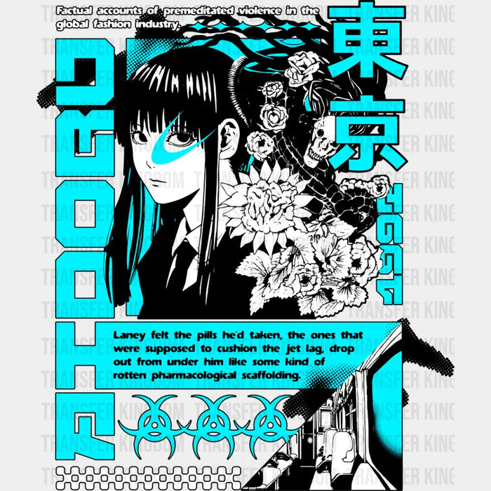 Anime Girl Flowers - Anime DTF heat transfer